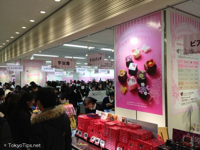 A special selling floor of chocolates for St. Valentine' Day
