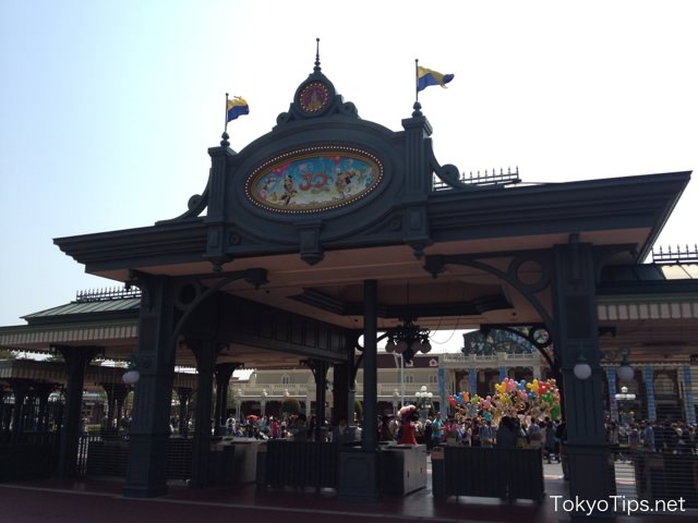 Entrance gates of Tokyo Disneyland. Inside was very crowded.